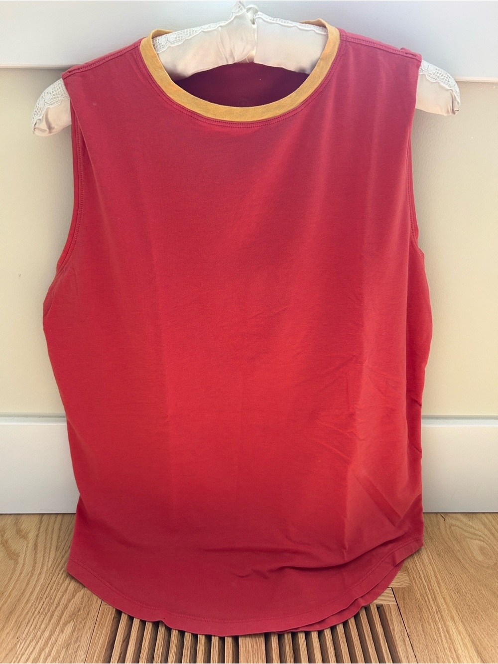 lululemon athletica Red Tank with Yellow Neck Trim